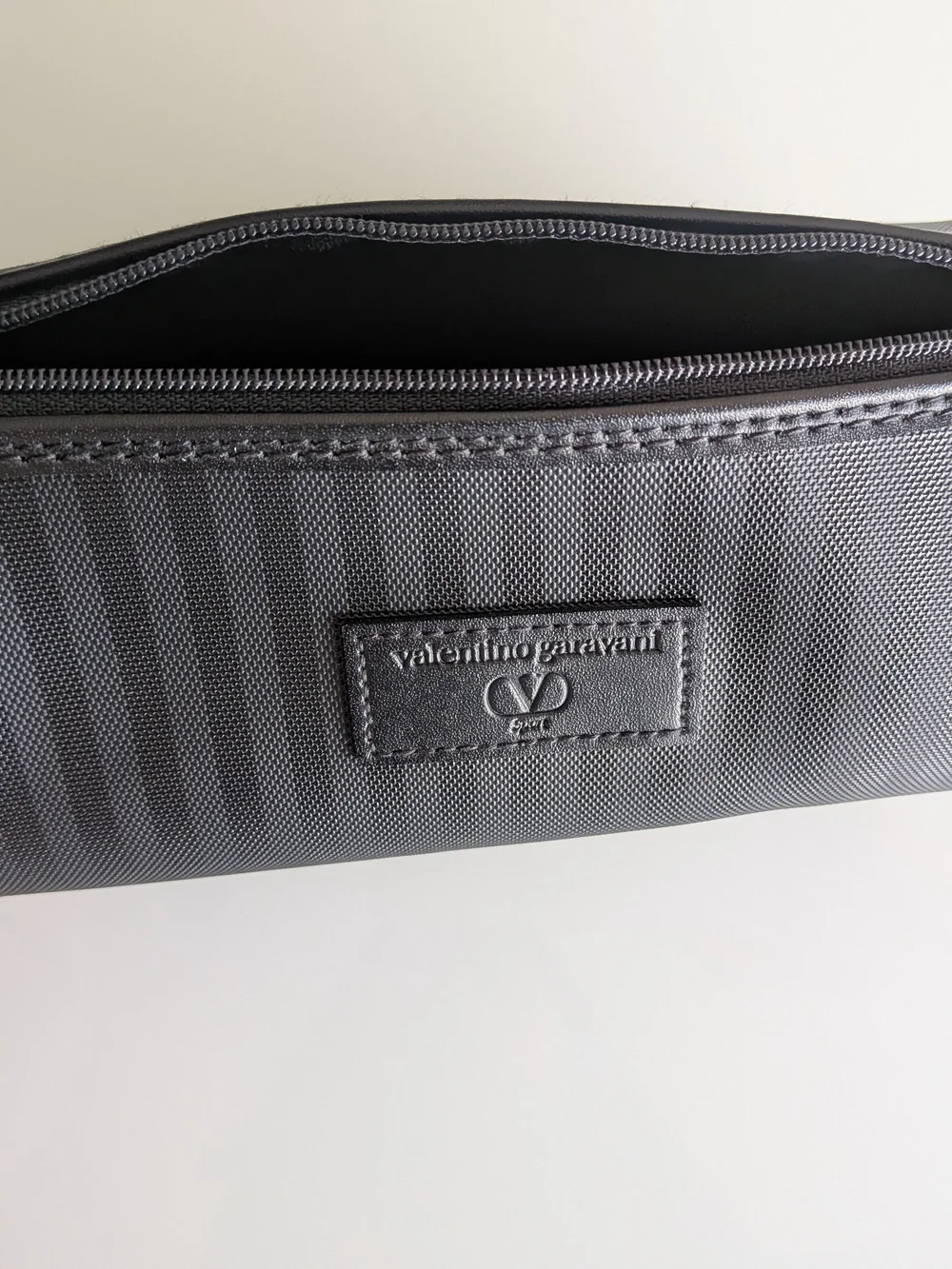 Valentino Garavani Sport Black toiletry bag Zip Solid Pouch travel case  NWOT